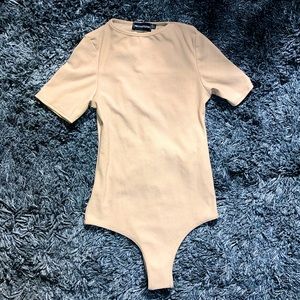 PLT Tan Short Sleeve Bodysuit